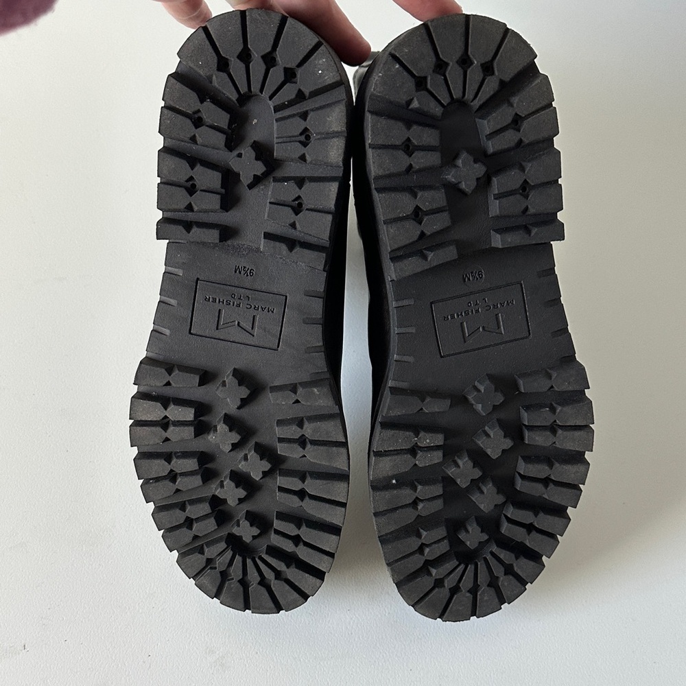 Marc Fisher Lug Sole Black Ankle Chelsea Booties - Picture 8 of 8